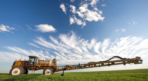 Photo of a Rogator spraying