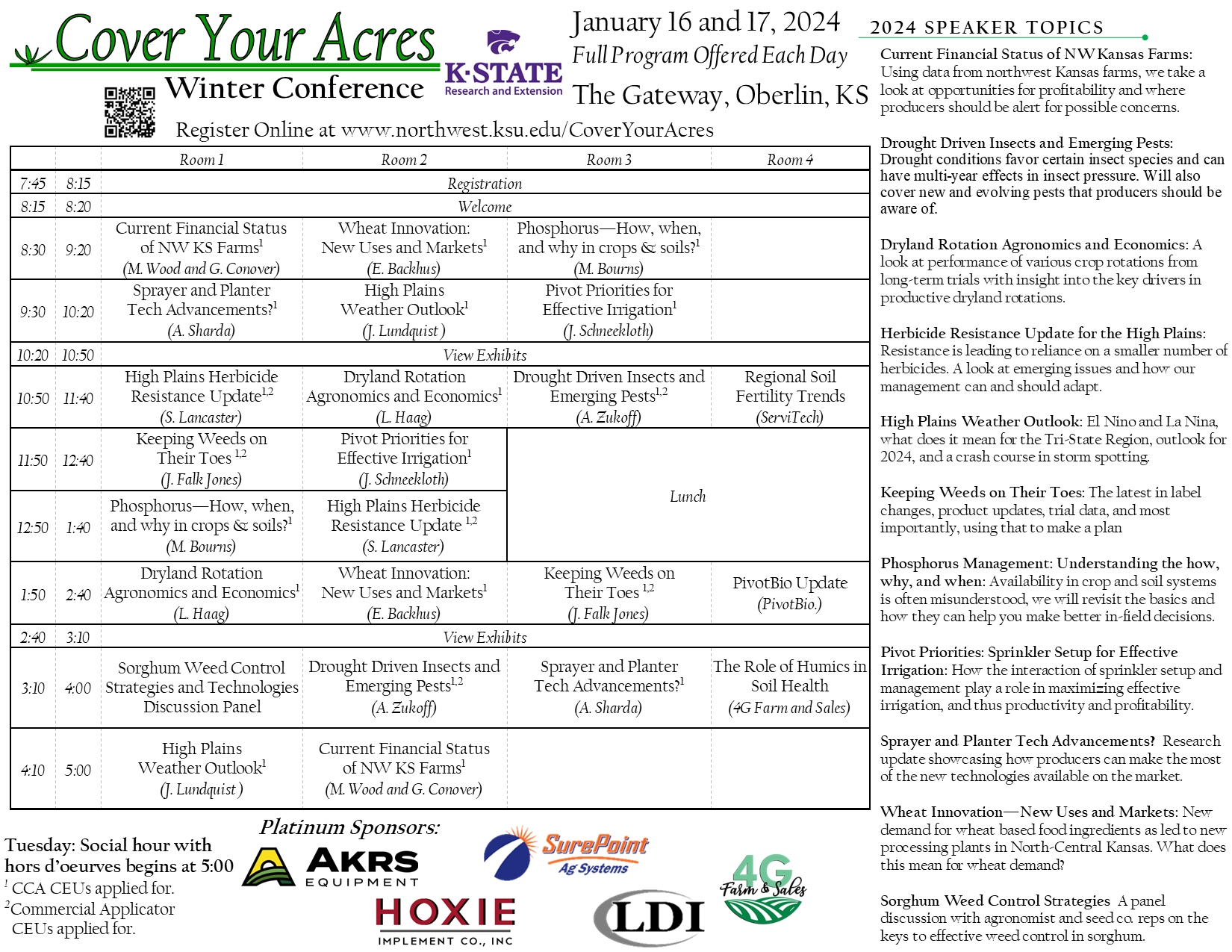 picture of the 2024 Cover Your Acres Conference Schedule