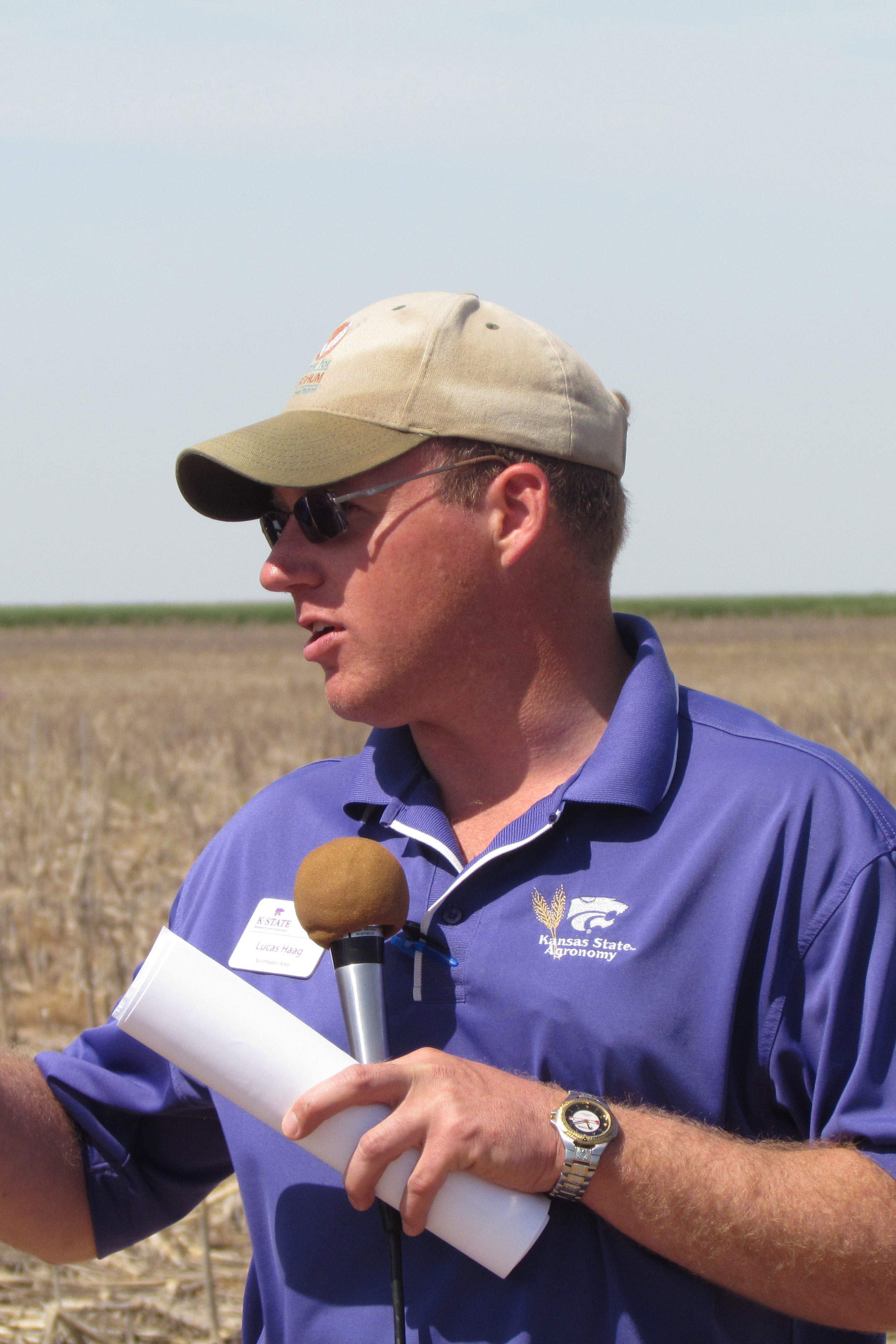 photo of Lucas Haag NW Area Agronomist at a field day